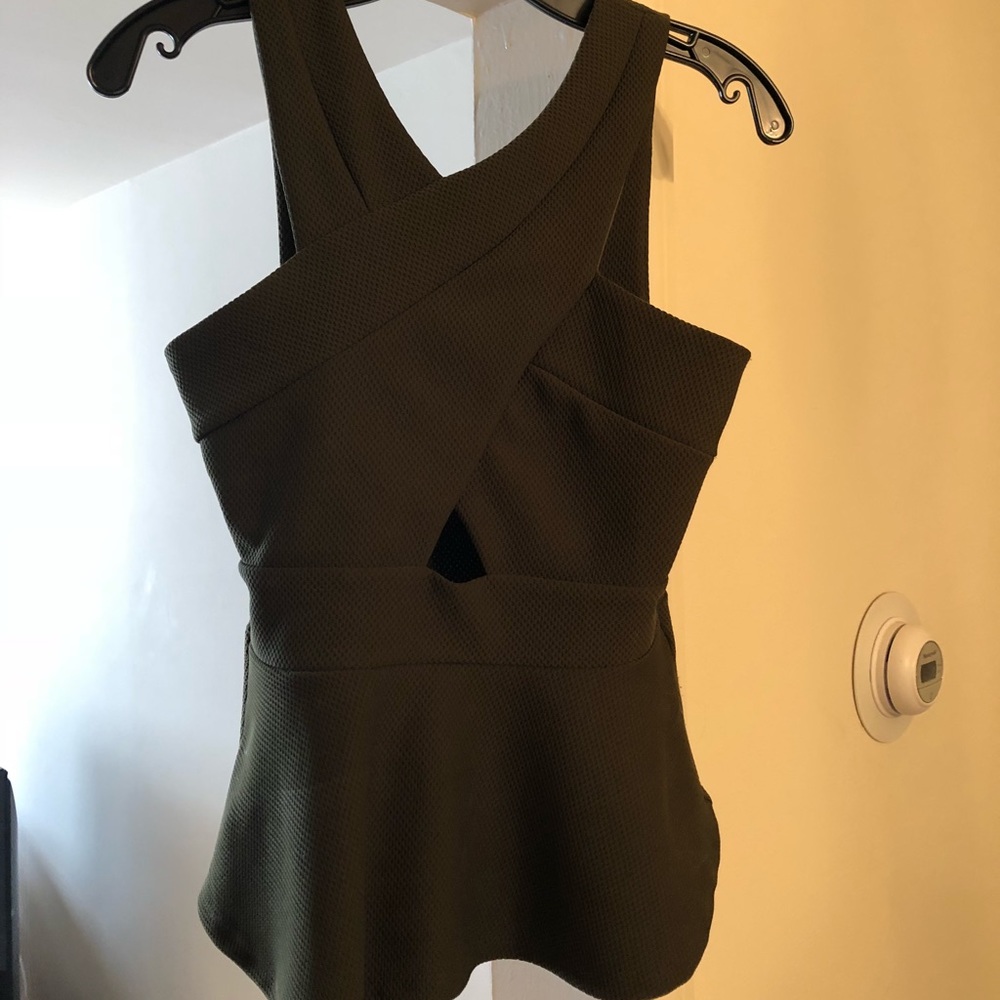 Dark green peplum too size S Charlotte Russe